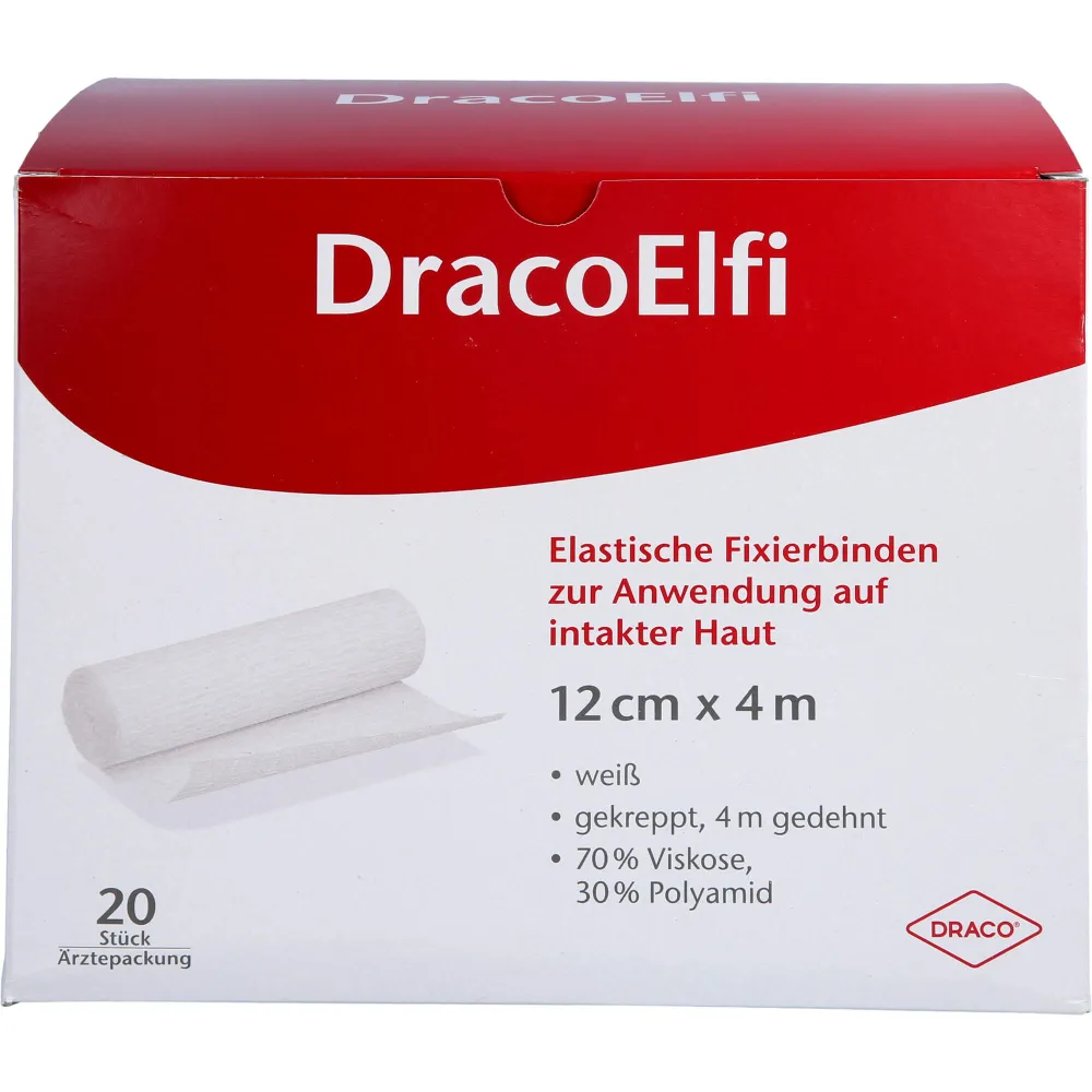 Dracoelfi elast.Fixierbinde 12 cmx4 m gekreppt 20 St