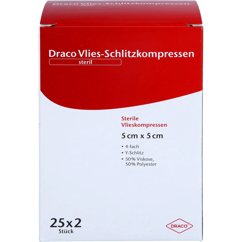 Schlitzkompressen Vlies 5x5 cm steril 4fach 50 St