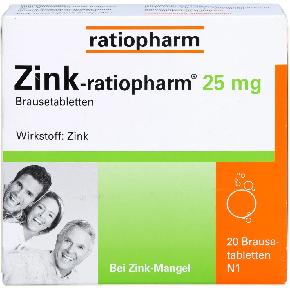 Zink-Ratiopharm 25 mg Brausetabletten 20 St