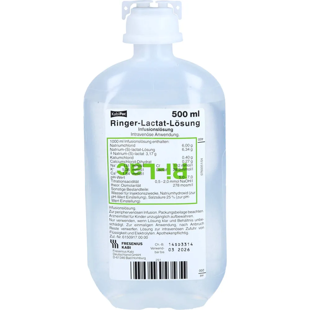 Ringer Lactat Lösung Plastik Infusionslösung 5000 ml