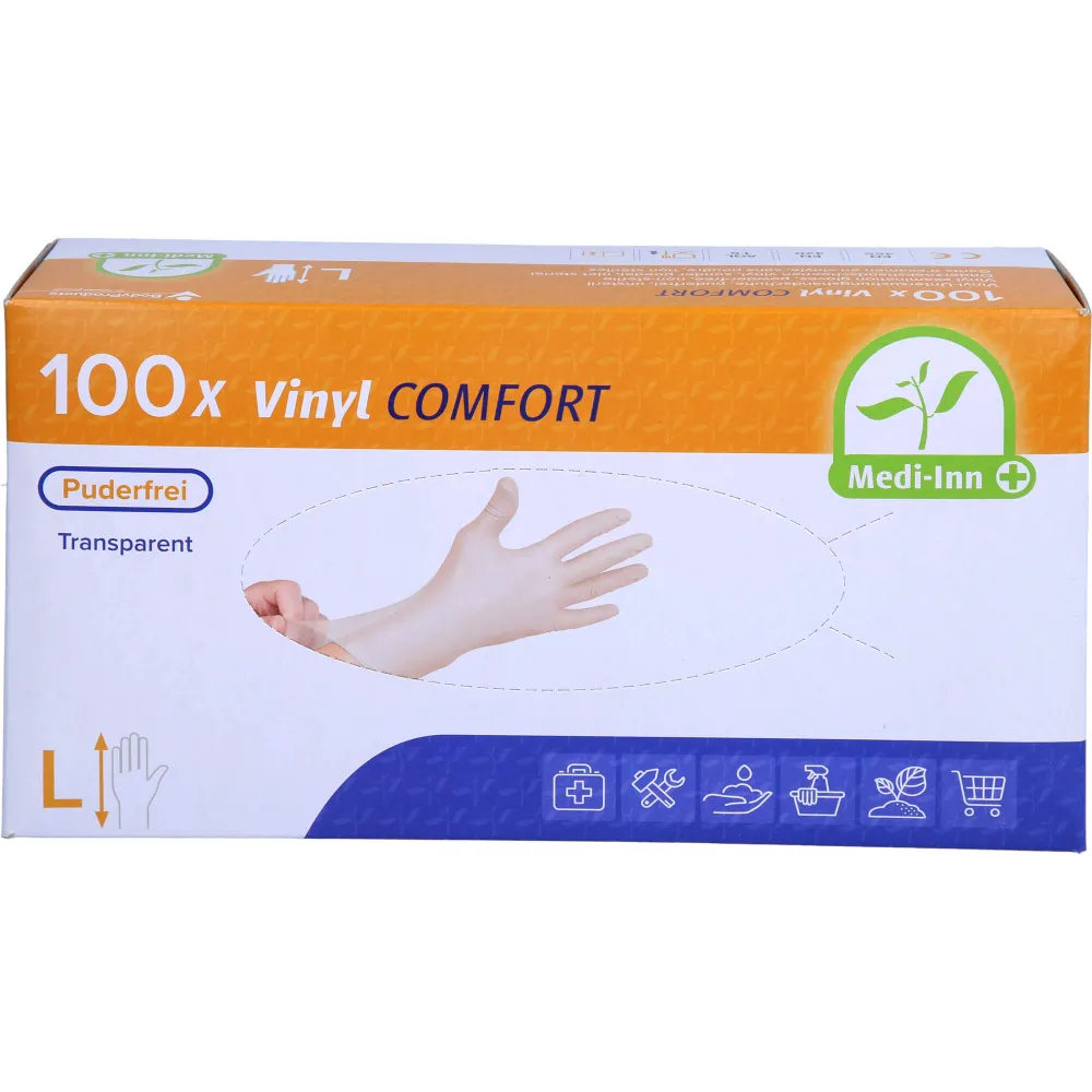 Handschuhe Einmal Vinyl puderfrei L 100 St