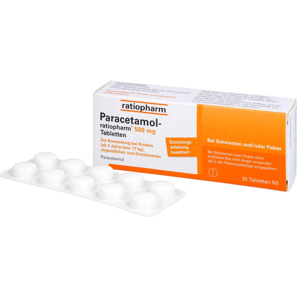 Paracetamol-ratiopharm 500 mg Tabletten 20 St
