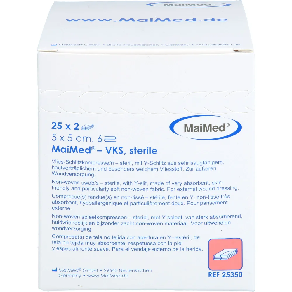 Vlies-Schlitzkompressen steril 5x5 cm 6fach 50 St