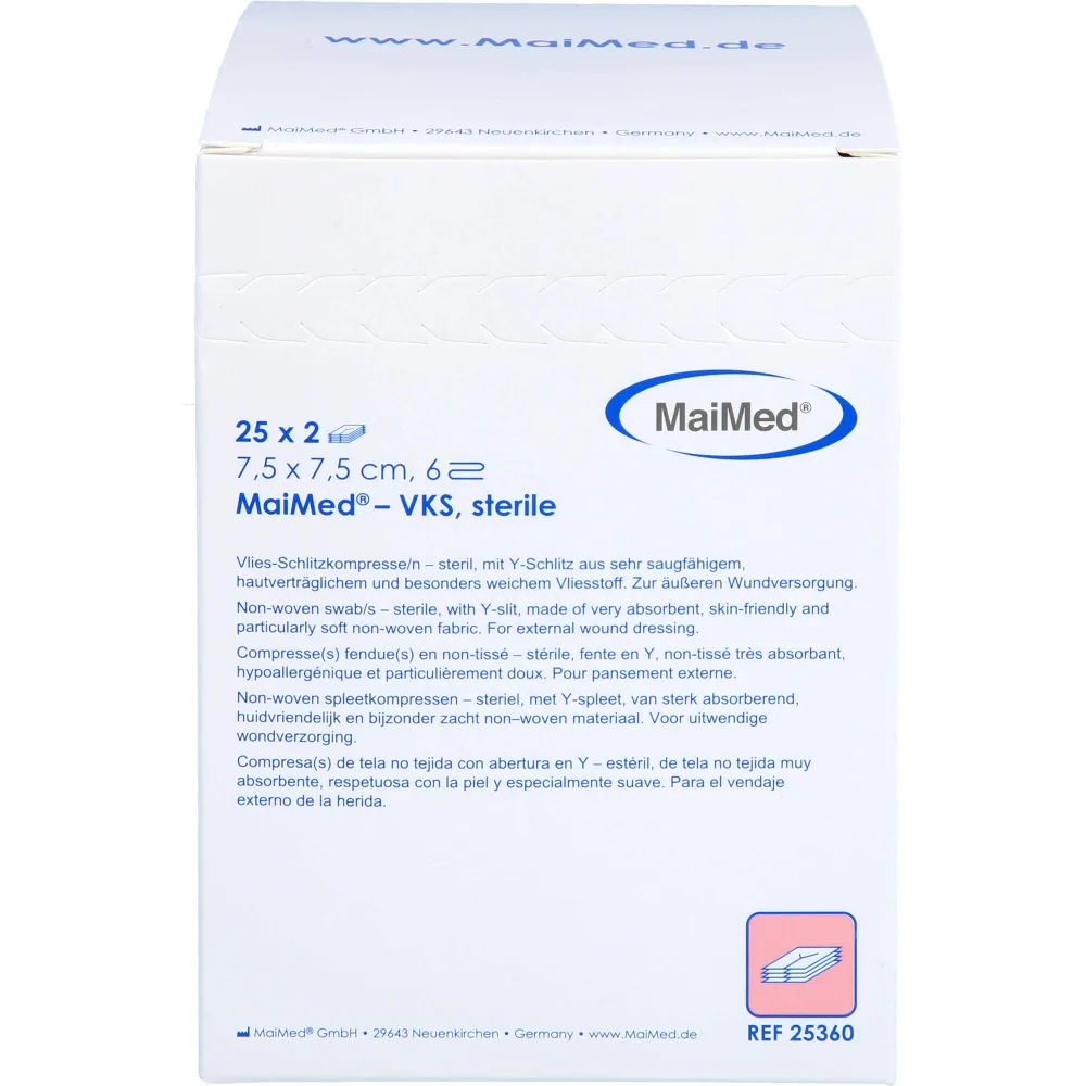 Vlies-Schlitzkompressen steril 7,5x7,5 cm 6fach 50 St