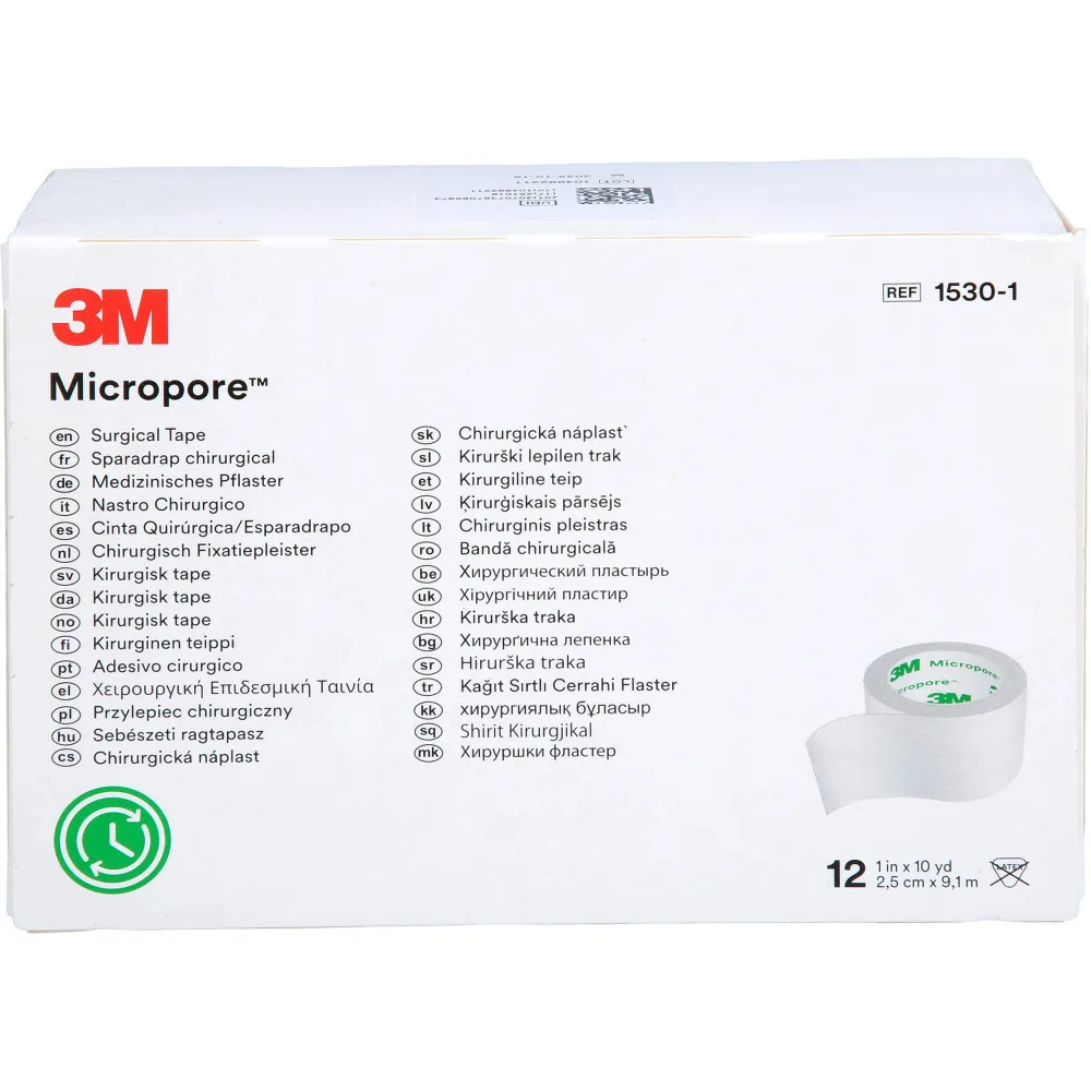 Micropore Vliespfl.2,5cmx9,1m weiß 1530-1 12 St