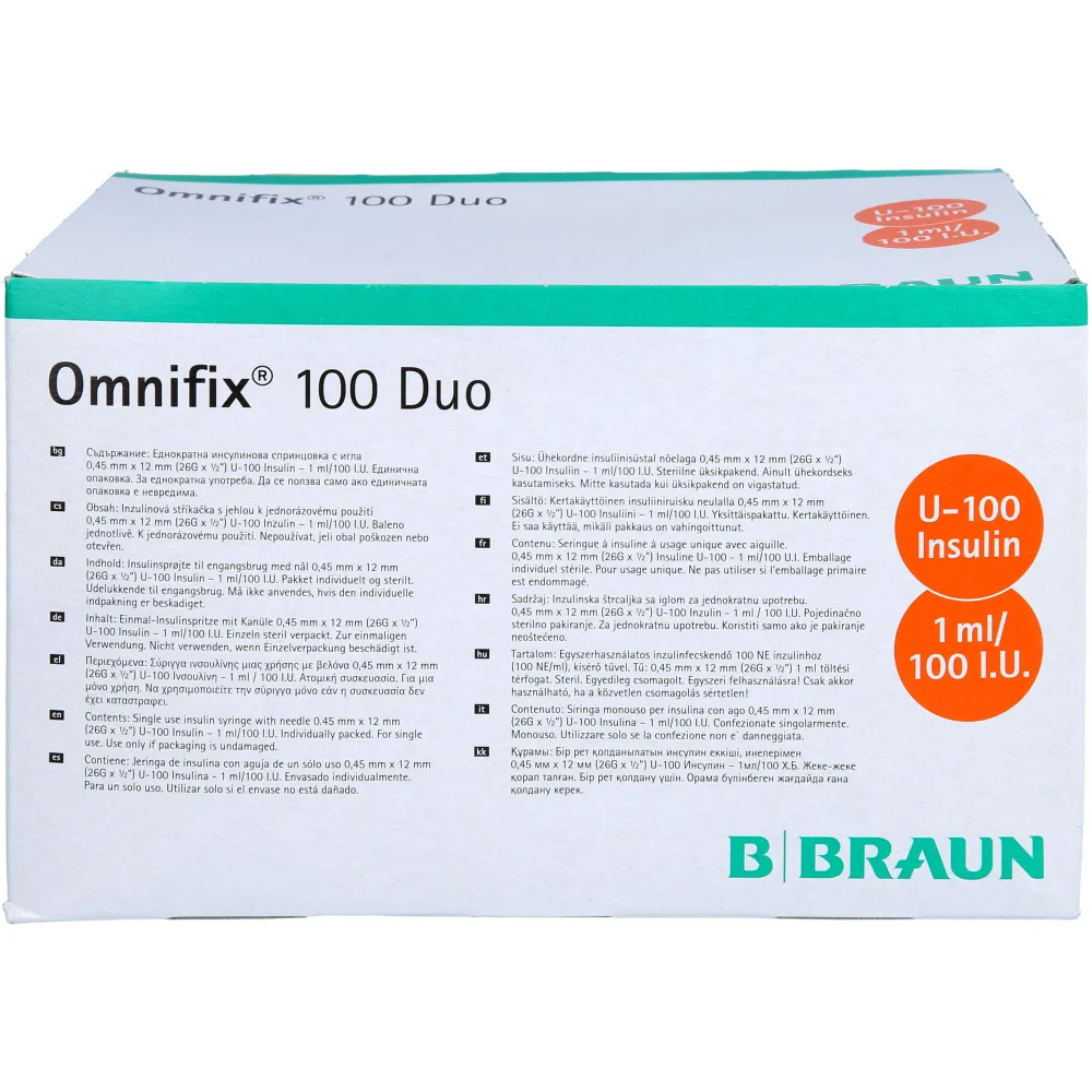 Omnifix Duo 100 Insulinspr.1 ml 100 ml