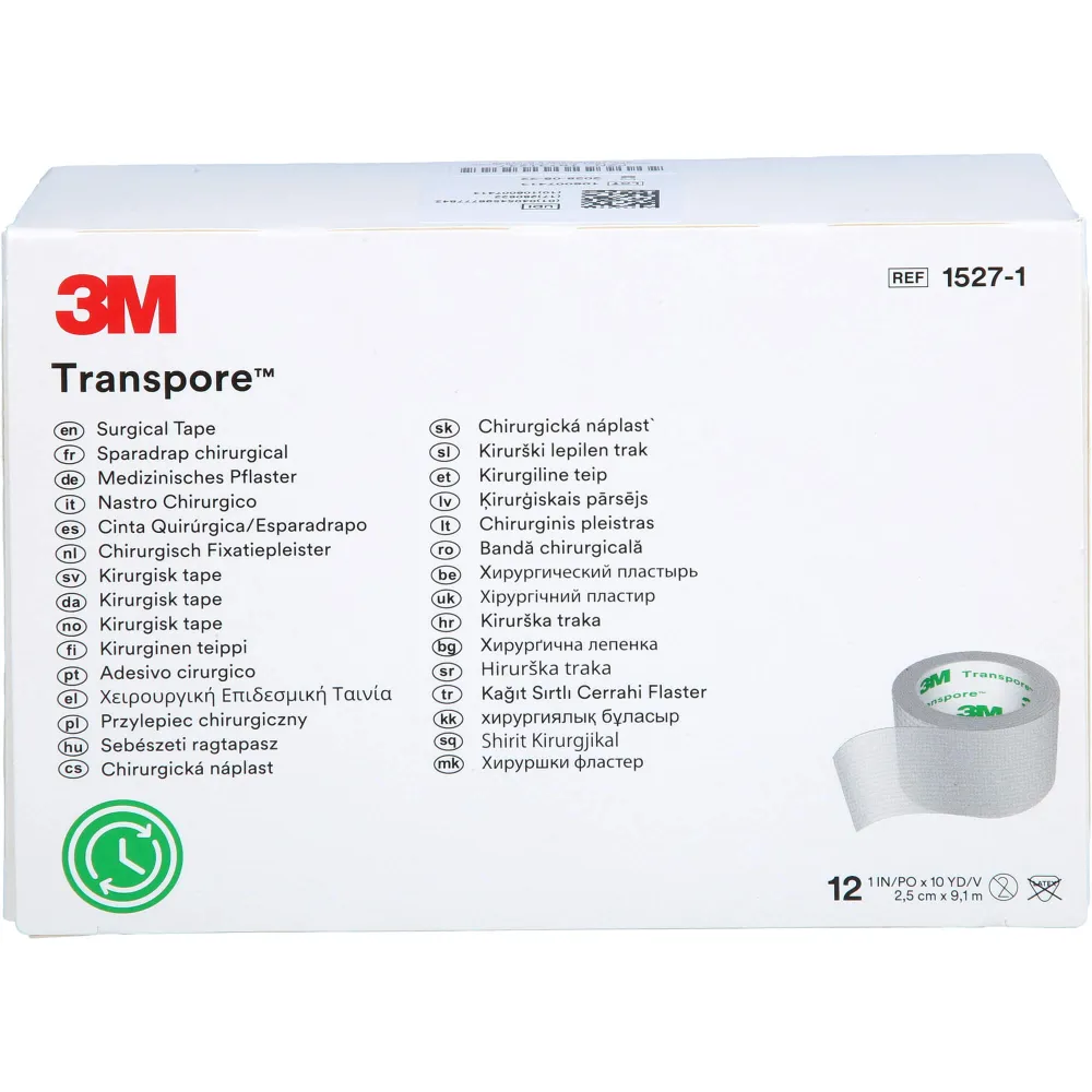 Transpore 2,5 cmx9,1 m Pflaster 12 St