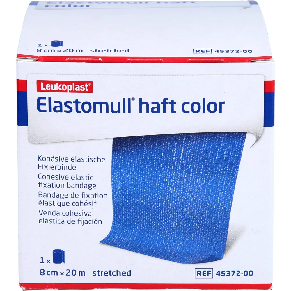Elastomull haft color 8 cmx20 m Fixierb.blau 1 St