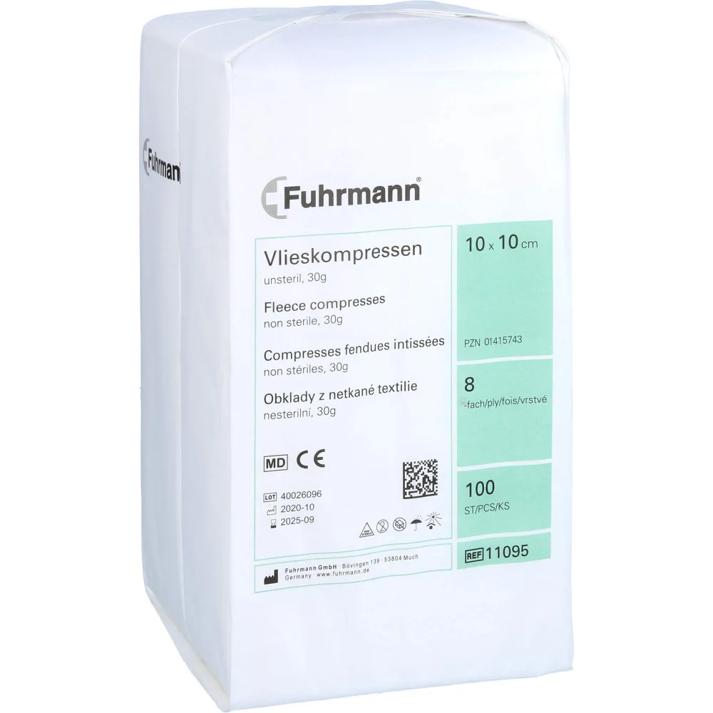 Vlieskompressen unsteril 10x10 cm 8lagig 100 St