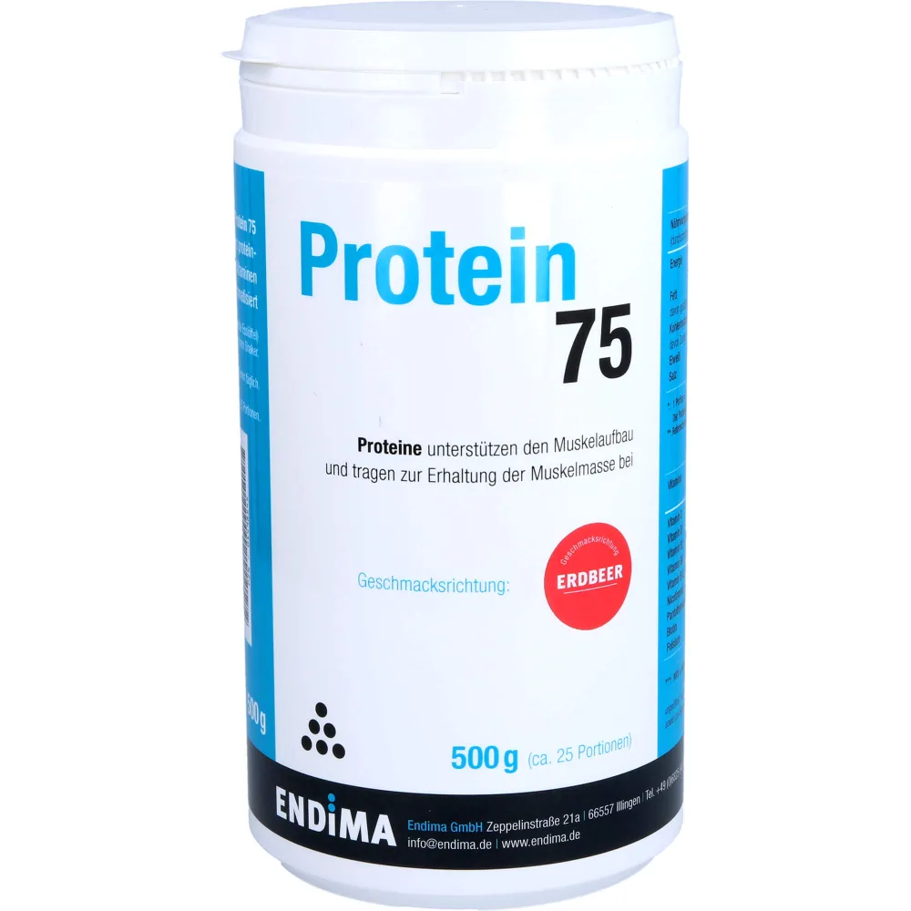 Protein 75 Erdbeer Pulver 500 g