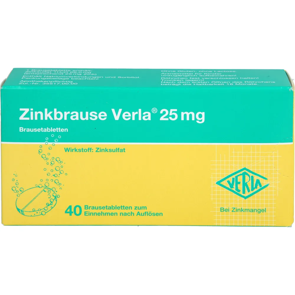 Zinkbrause Verla 25 mg Brausetabletten 40 St