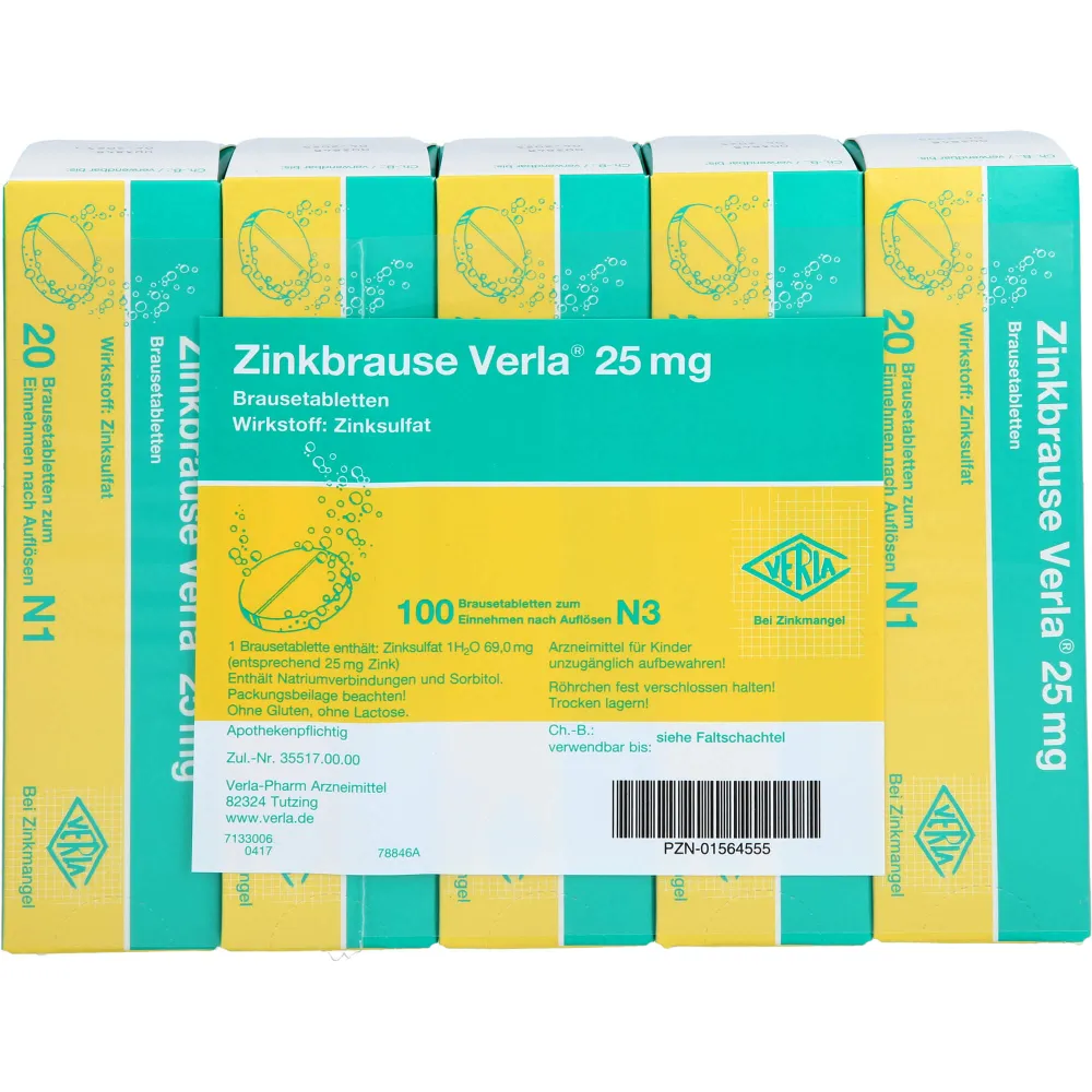 Zinkbrause Verla 25 mg Brausetabletten 100 St