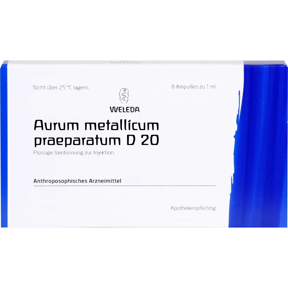 Aurum Metallicum Praeparatum D 20 Ampullen 8 St
