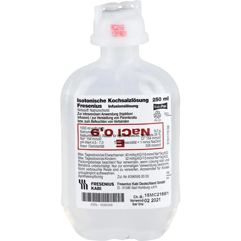 Kochsalzlösung 0,9% Plastikfl.Fresenius 250 ml