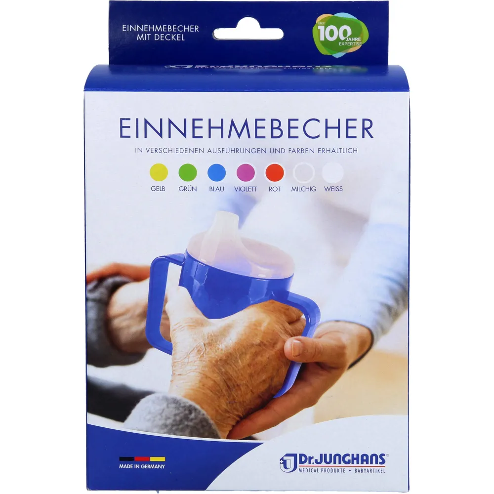 Einnehmebecher m.Griff+2 Deckel 4+12mm blau 1 St