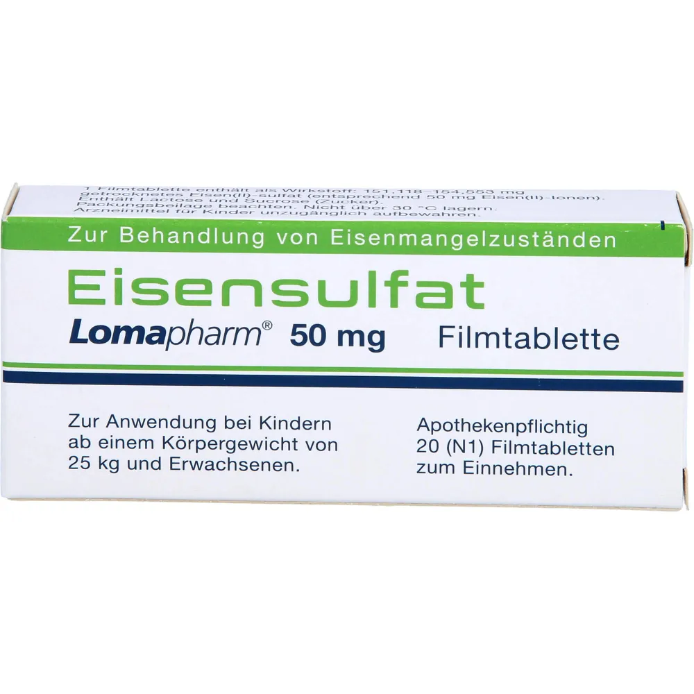Eisensulfat Lomapharm 50 mg Filmtabletten 20 St