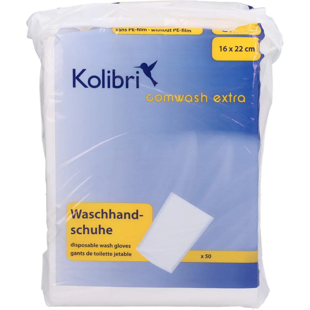 Kolibri comwash extra Waschhandschuh unfol.16x24cm 50 St