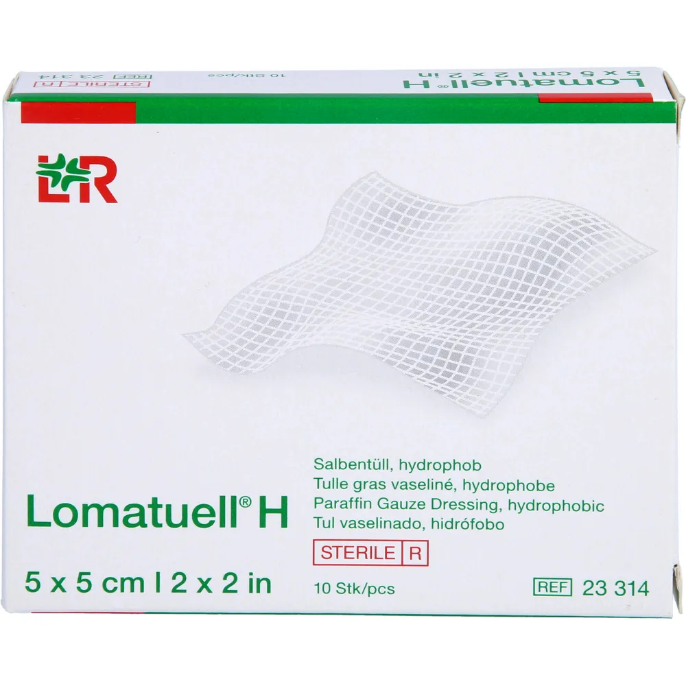 Lomatuell H Salbentüll 5x5 cm steril 10 St