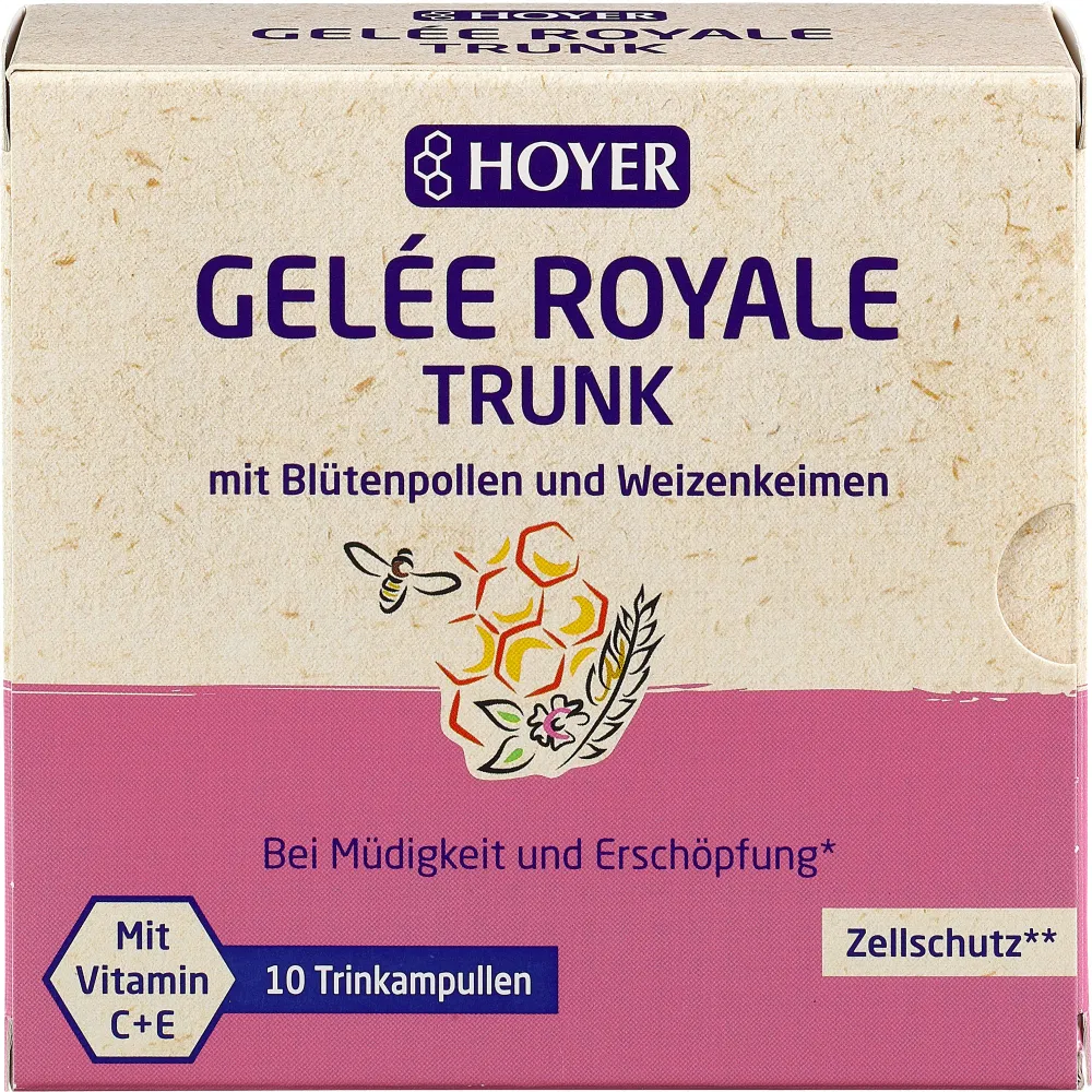 Hoyer Gelee Royale+Blütenpollen+Weizenk.Trinkamp. 100 ml