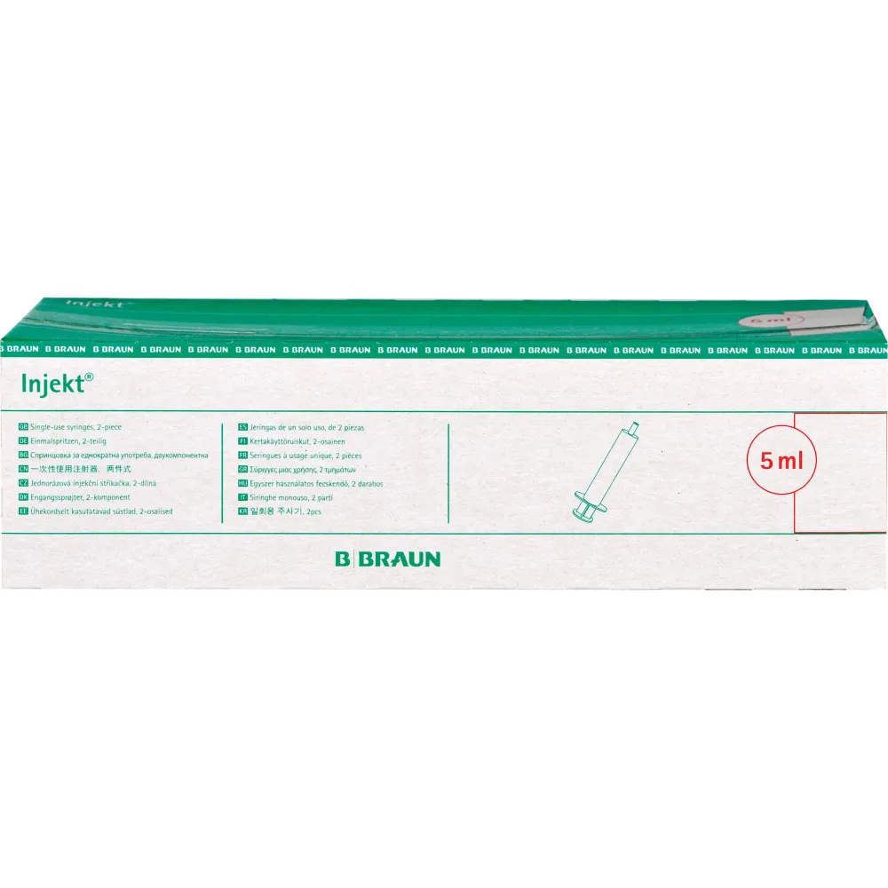 Injekt Solo Spritze 5 ml Luer exzentrisch Pvc-frei 500 ml