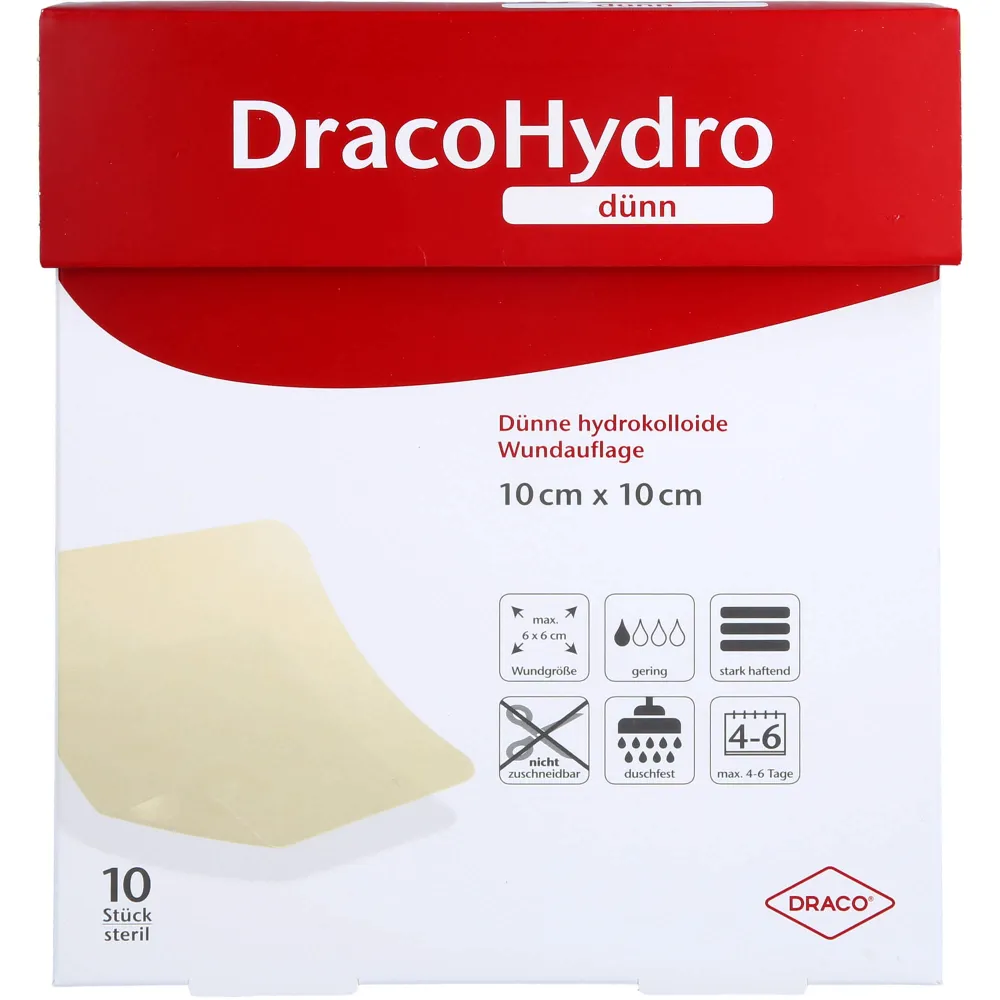 Dracohydro dünn Hydrokoll.Wundauflage 10x10 cm 10 St