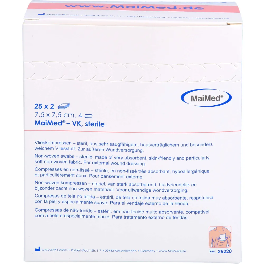 Vlieskompressen steril 7,5x7,5 cm 50 St