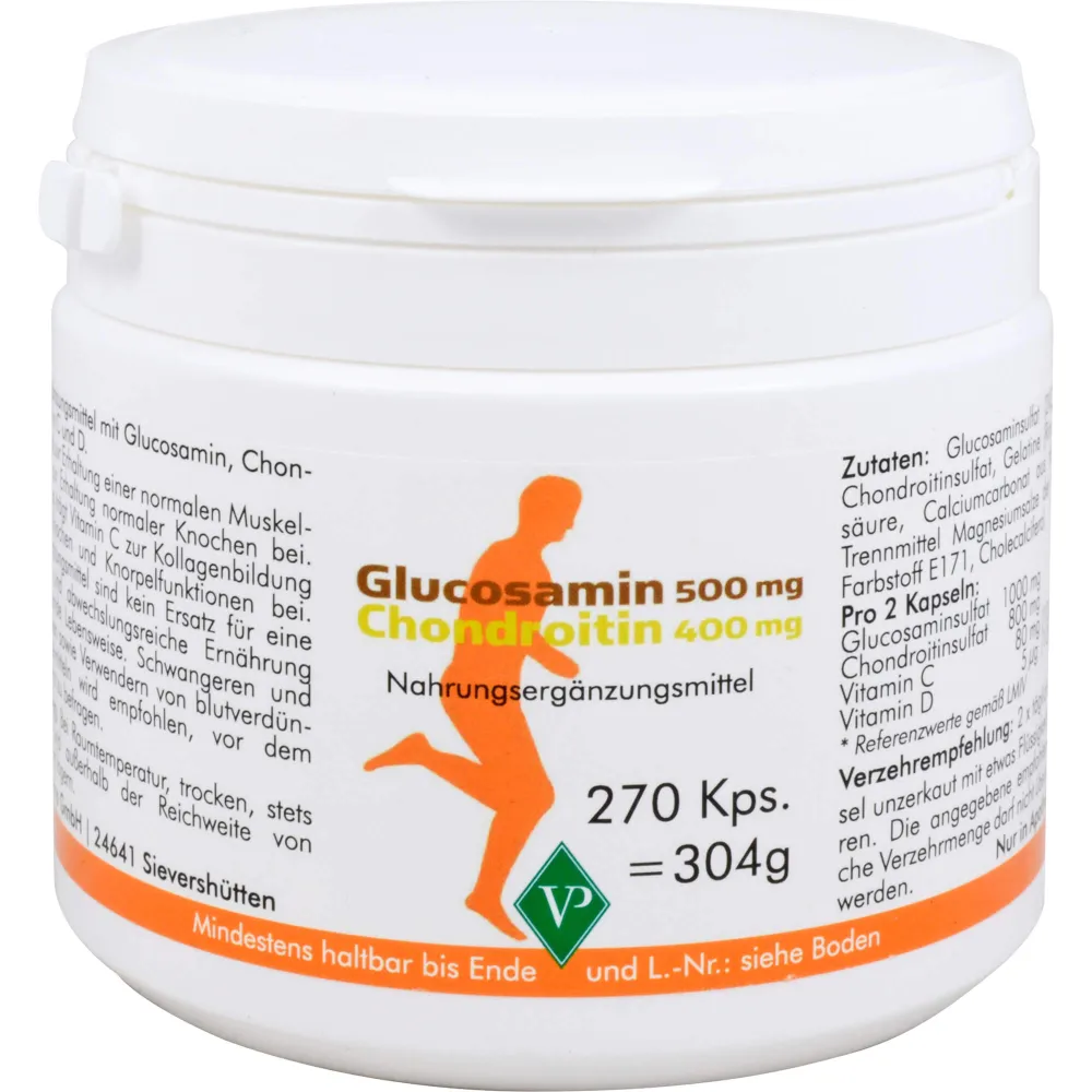 Glucosamin 500 mg+Chondroitin 400 mg Kapseln 270 St