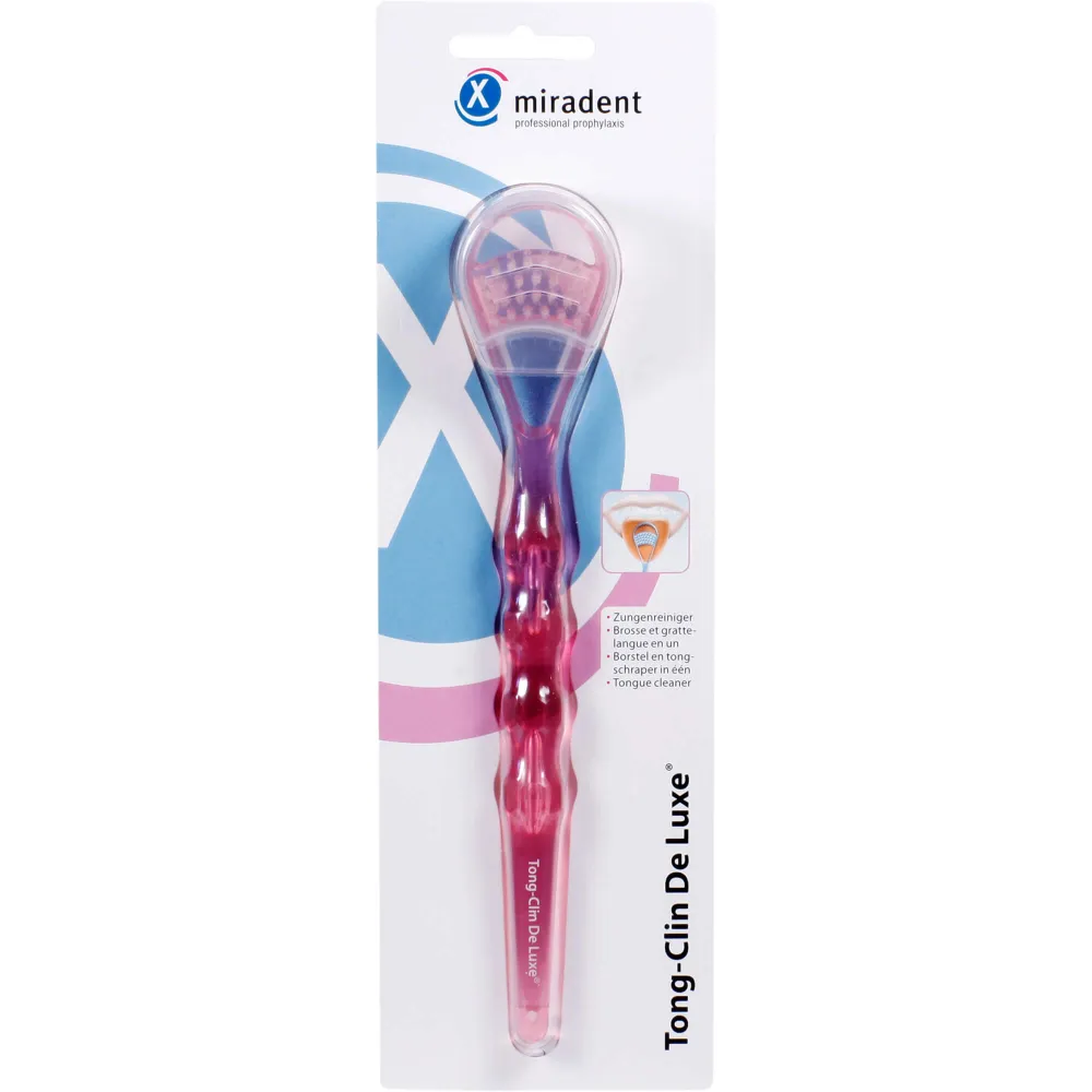 Miradent Zungenreiniger Tong-Clin de L.pink trans. 1 St