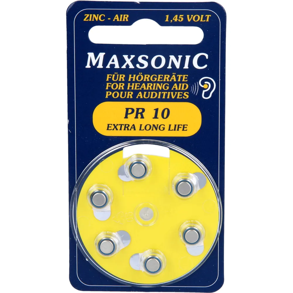 Batterien f.Hörgeräte Maxsonic Pr10 6 St