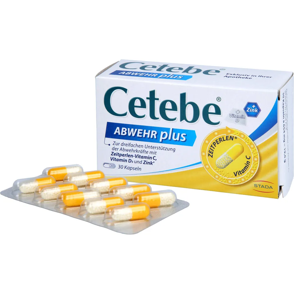 Cetebe Abwehr plus Vitamin C+Vitamin D3+Zink Kaps. 30 St