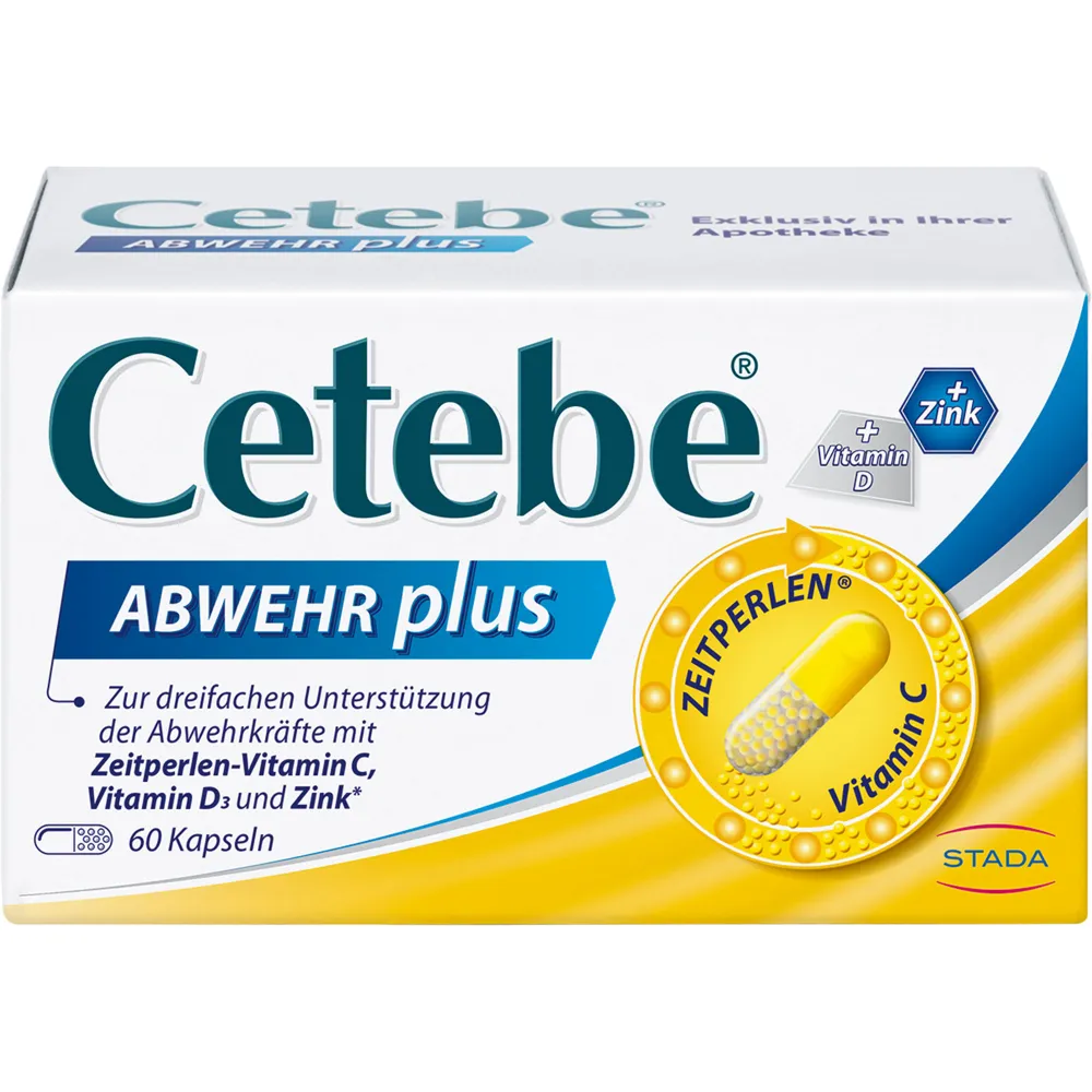 Cetebe Abwehr plus Vitamin C+Vitamin D3+Zink Kaps. 60 St