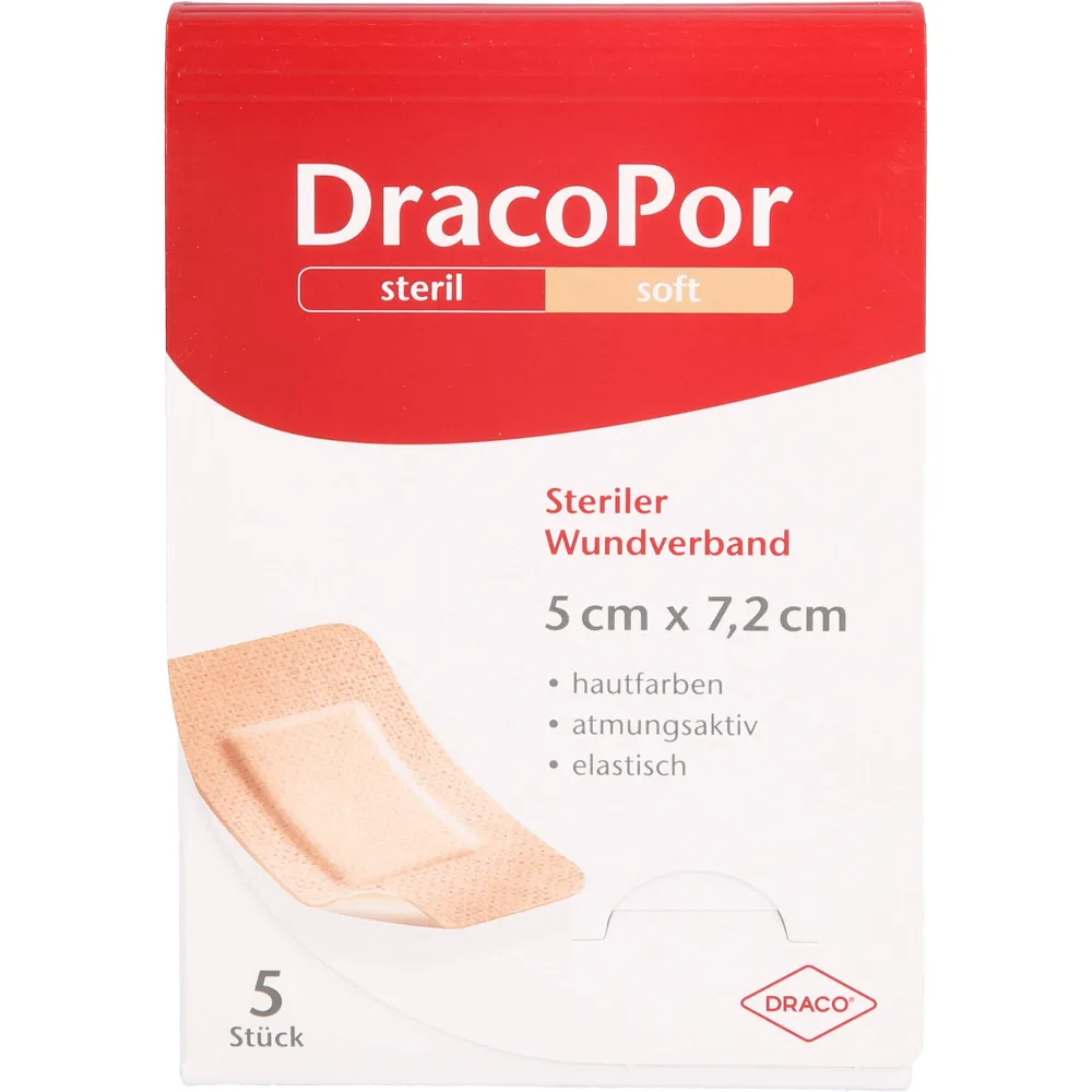 Dracopor Wundverband 5x7,2 cm steril hautfarben 5 St