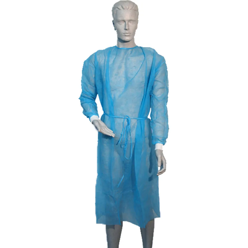 Besucherkittel m.Strickbünd.z.Bind.120x144 cm blau 10 St