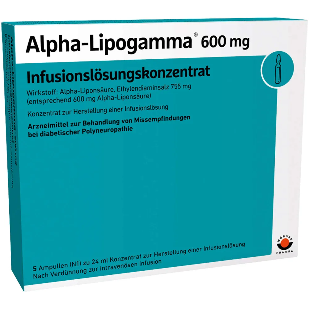 Alpha-Lipogamma 600 mg Infusionslösungskonz. 120 ml