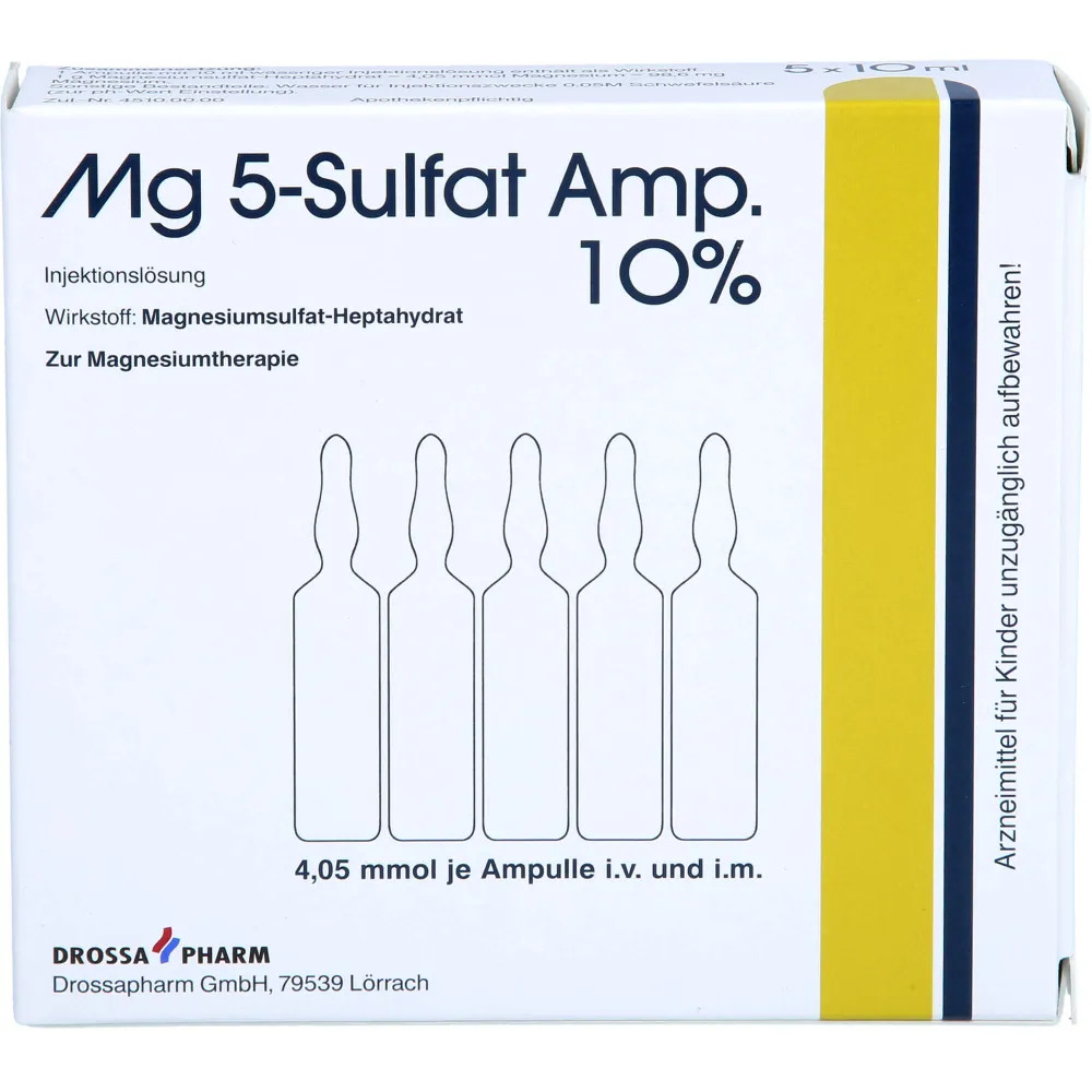 Mg 5 Sulfat Amp. 10% Injektionslösung 5 St