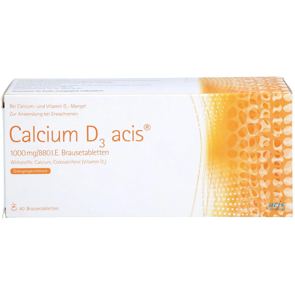 Calcium D3 acis 1000 mg/880 I.E. Brausetabletten 40 St
