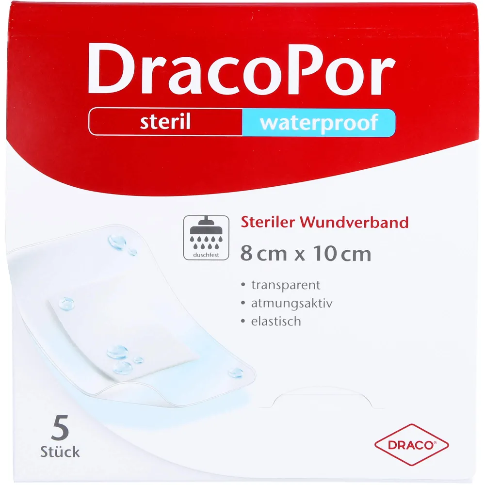 Dracopor waterproof Wundverband 8x10 cm steril 5 St