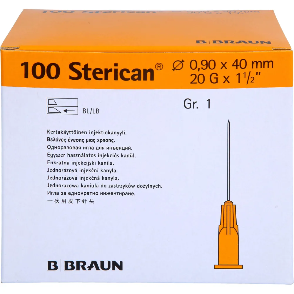 Sterican Kanülen Luer-Lok 0,90x40 mm Gr.1 gelb 100 St