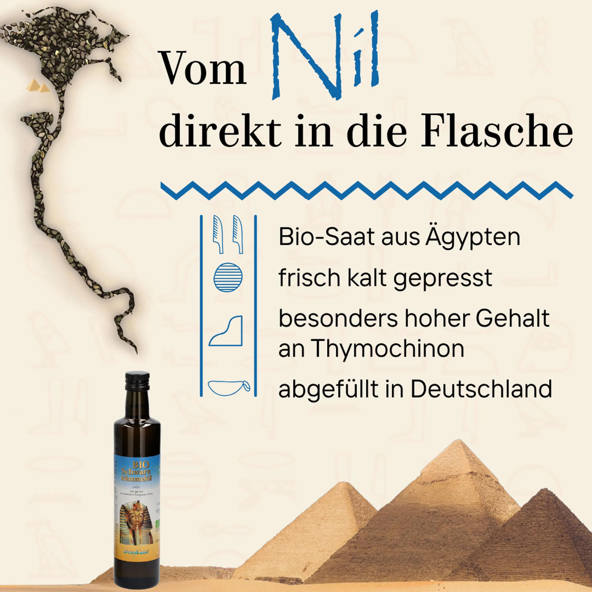 Schwarzkümmel Bio ägypt.Öl 1000 ml