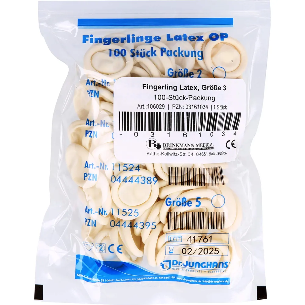 Fingerling Op Latex Gr.3 gerollt 100 St