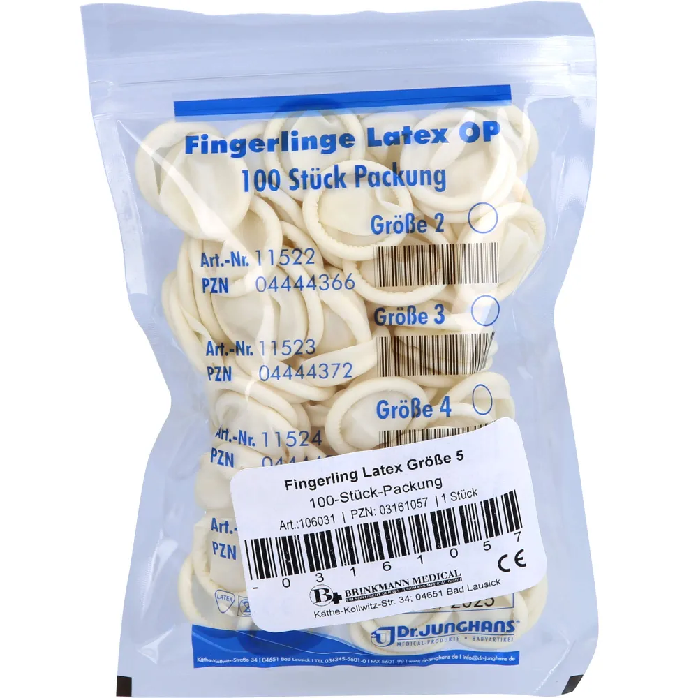 Fingerling Op Latex Gr.5 gerollt 100 St