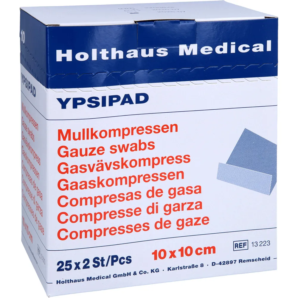 Mullkompressen Ypsipad 10x10 cm steril 8fach 50 St