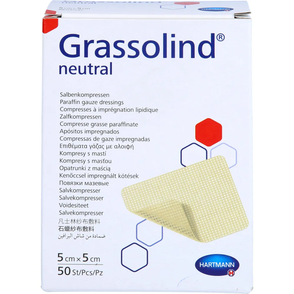 Grassolind Salbenkompressen 5x5 cm steril 50 St