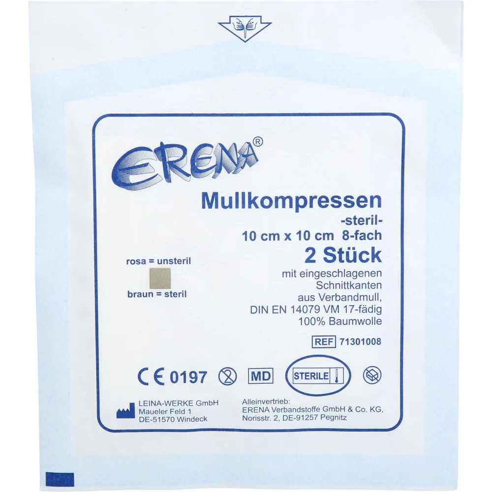 Erena Mullkompr.10x10 cm steril 8fach 10 St