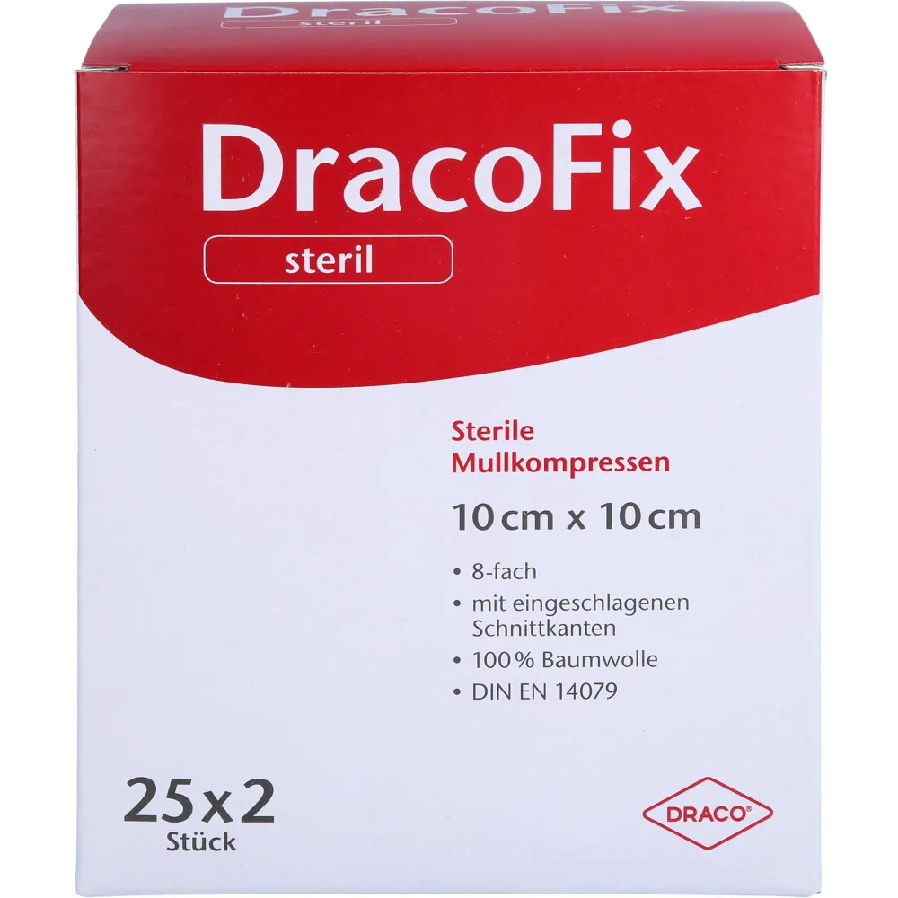 Dracofix Peel Kompressen 10x10 cm steril 8fach 50 St