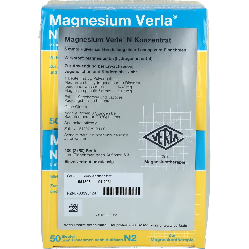 Magnesium Verla N Konzentrat Plv.z.H.e.L.z.Einn. 100 St
