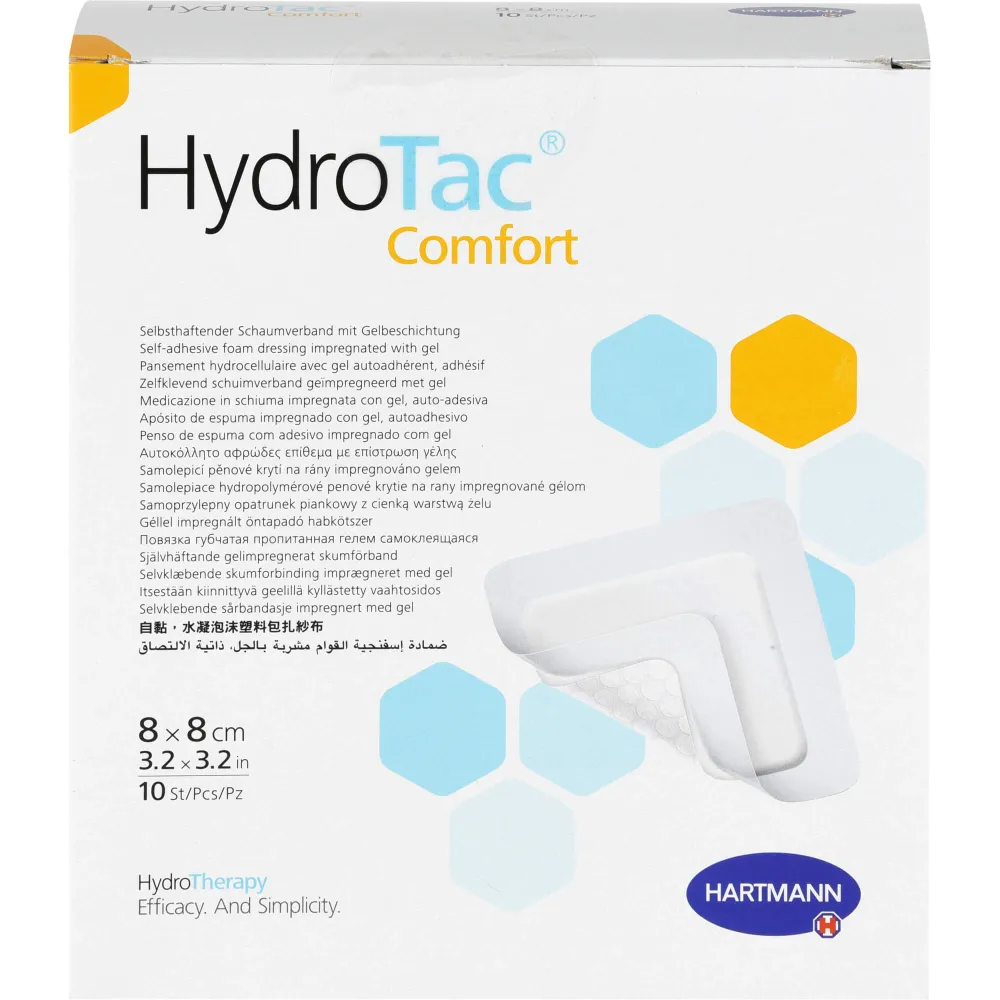 Hydrotac comfort Schaumverband 8x8 cm steril 10 St
