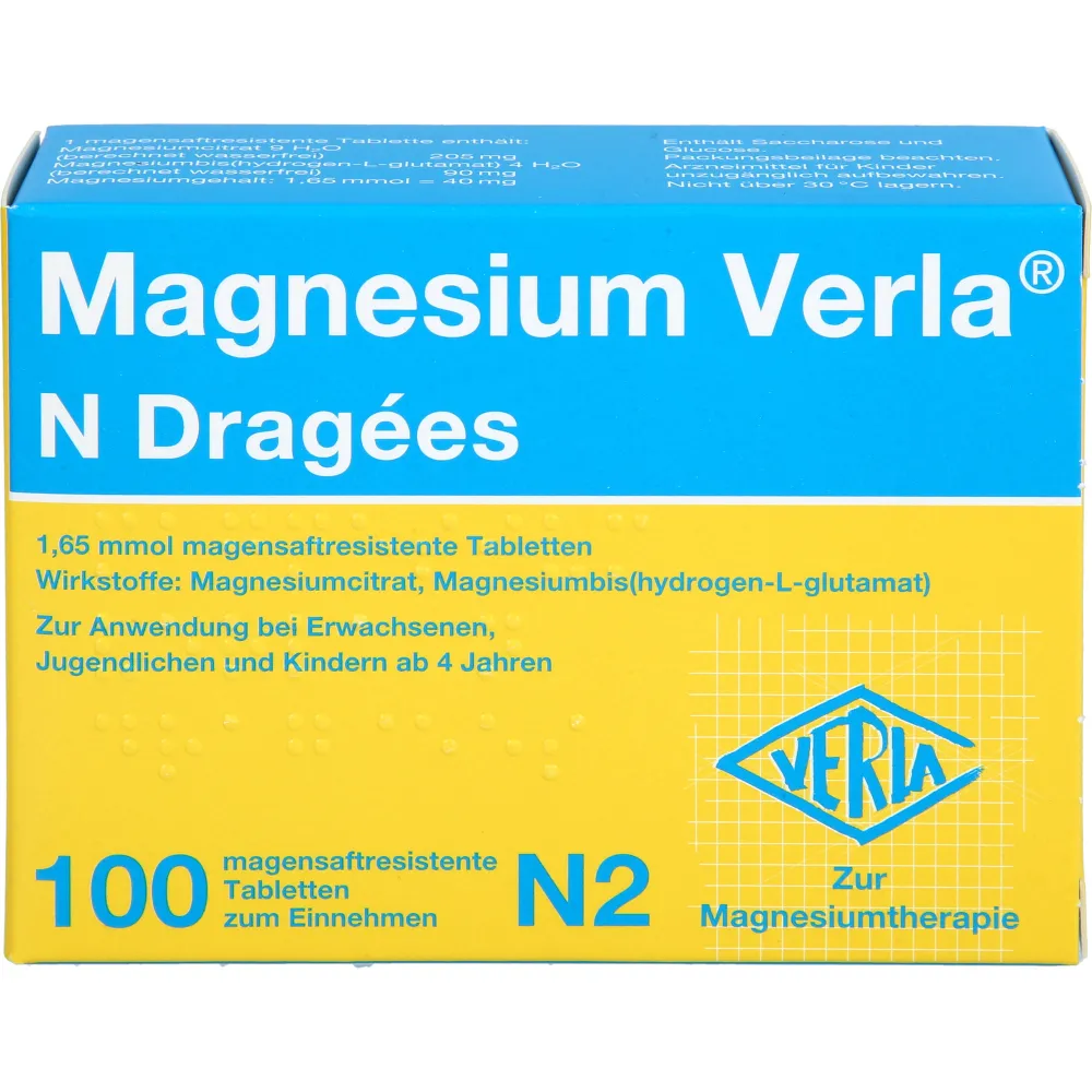 Magnesium Verla N Dragees 100 St