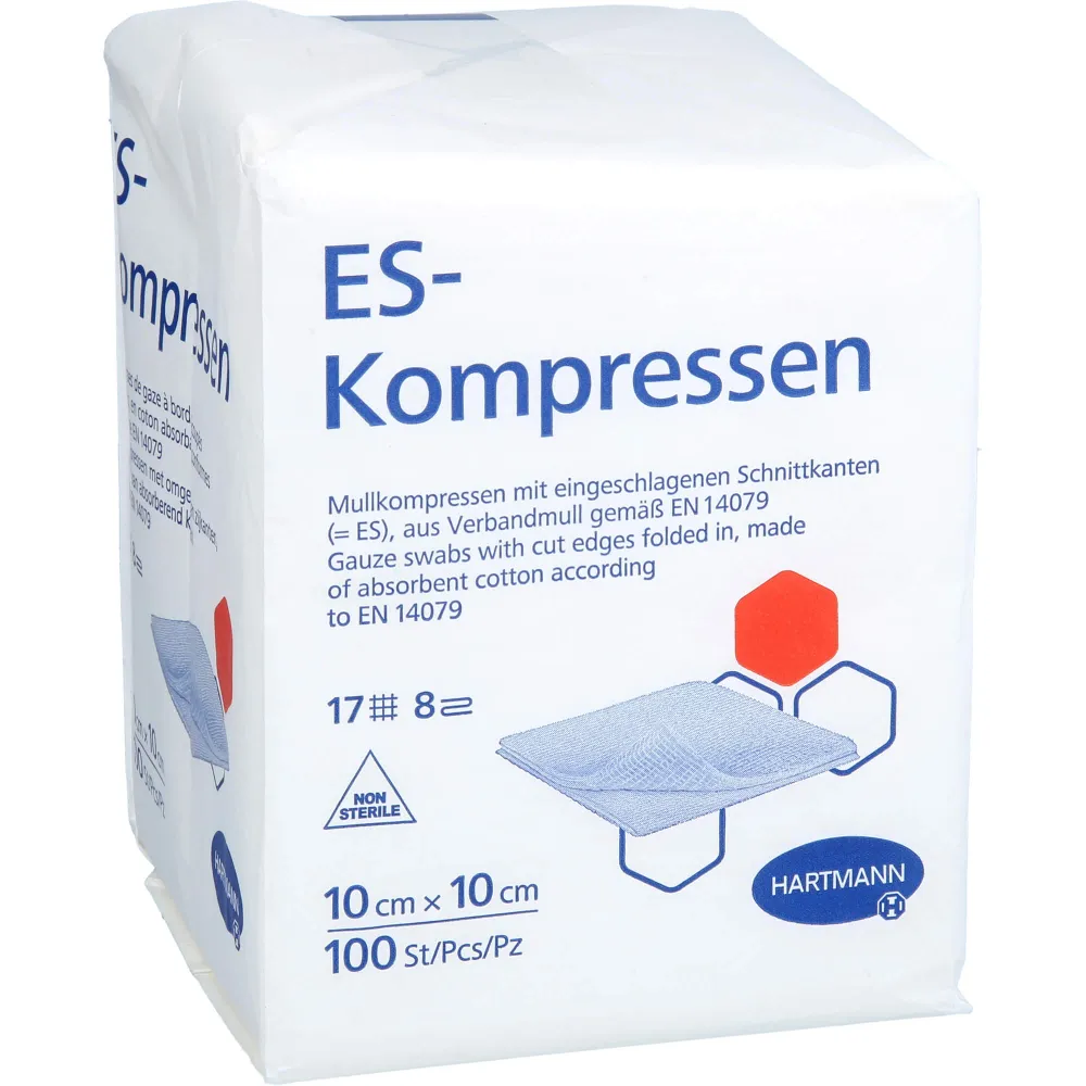 Es-Kompressen unsteril 10x10 cm 8fach 100 St