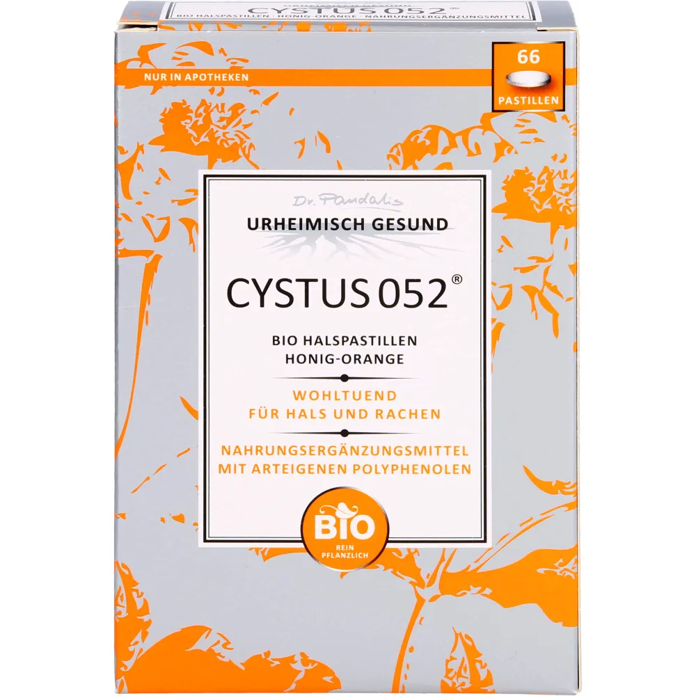 Cystus 052 Bio Halspastillen Honig Orange 66 St